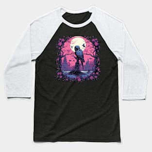 Goth Raven Baseball T-Shirt